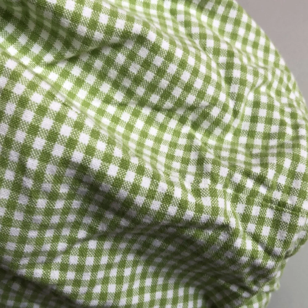 Pottery Barn Kids Sabrina Green and White Gingham Small Drawstring Sham